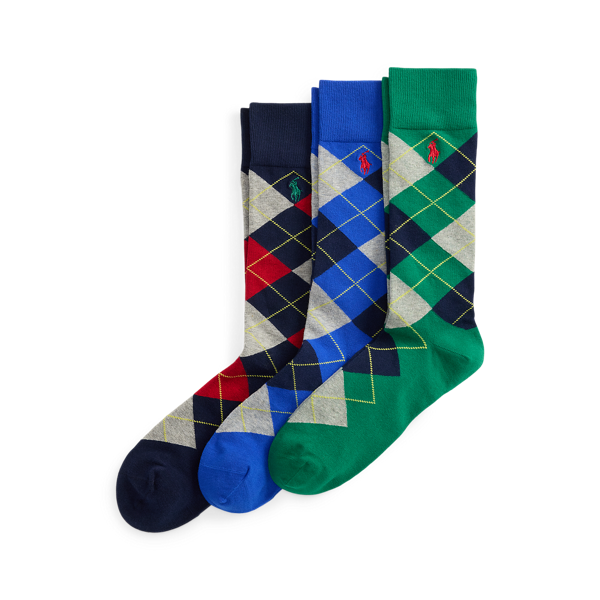 Gå till produkten: Argyle-blandad bomullstjocka, 3-pack