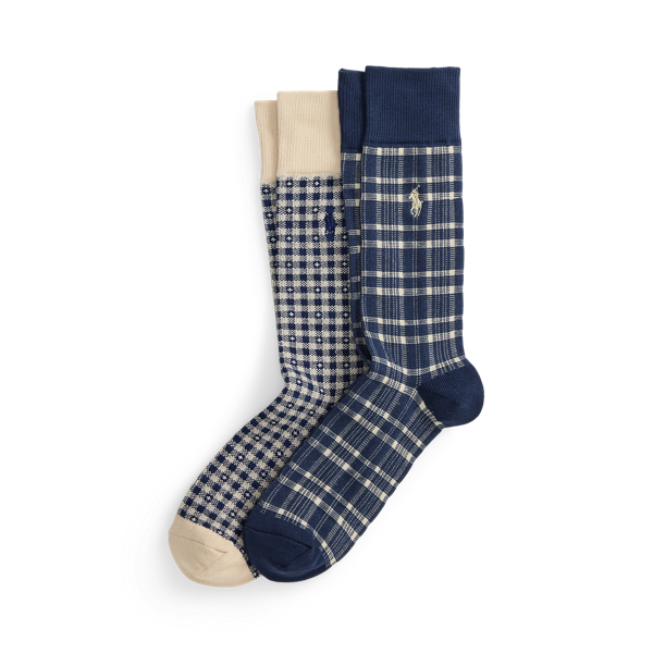 Gå till produkten: Plaid bomullsblandad strumpa 2-pack