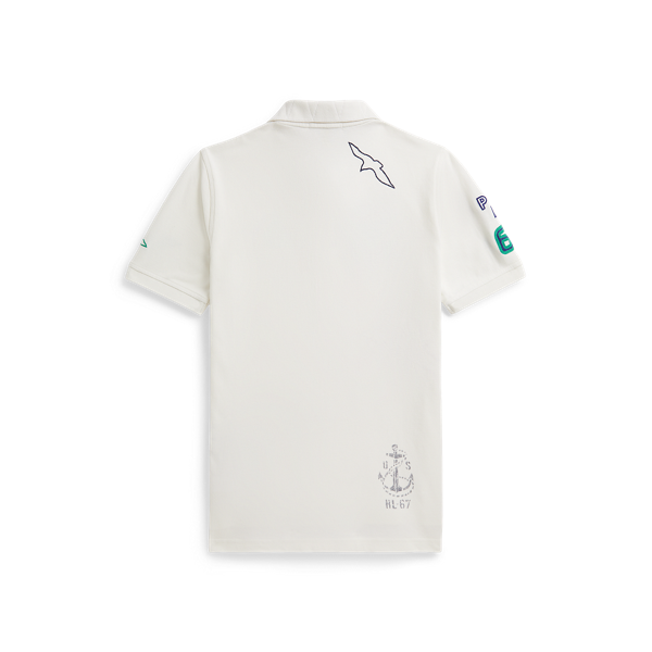 Gå till produkten: Bomullsnät grafiskt poloshirt