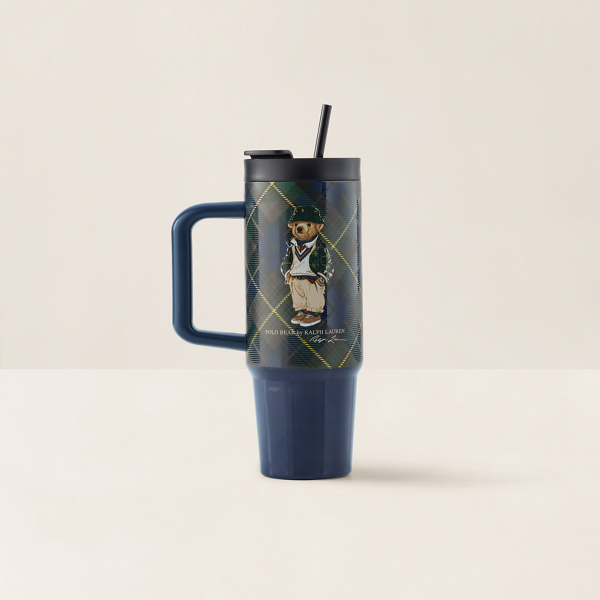 Gå till produkten: Highmoore Polo Bear-vattenflaska med straws