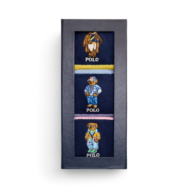 Gå till produkten: Polo Bear Streckad 3-sockar Gåvauppsättning