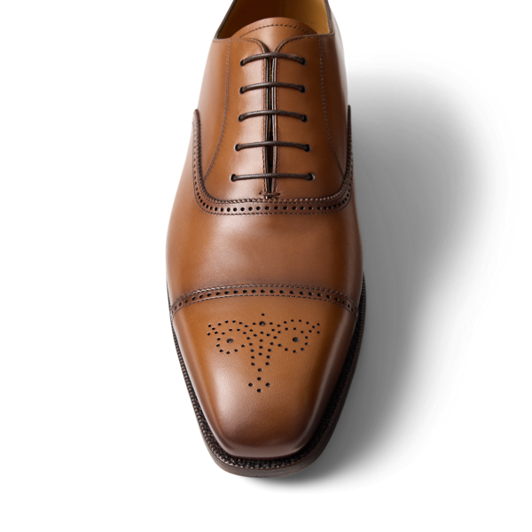 Gå till produkten: Denver Burnished Calfskin Cap-Toe-sko
