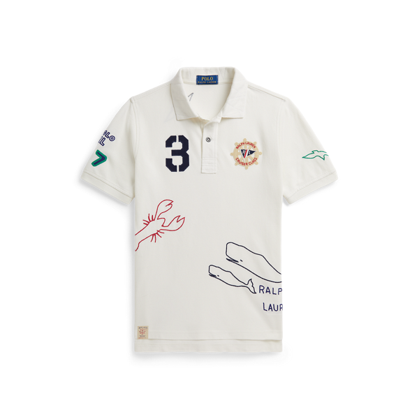 Gå till produkten: Bomullsnät grafiskt poloshirt